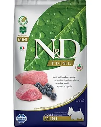 Poslední Šance N&D Dog GrainFree Lamb & Blueberry Adult Mini 2 x 7 kg