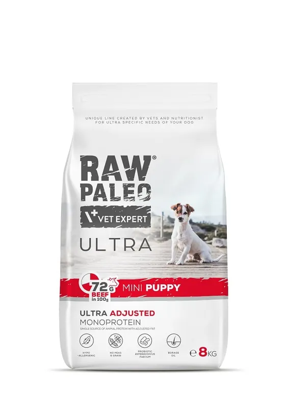 Vysoce Kvalitní RAW PALEO Ultra Beef Mini Puppy 8kg
