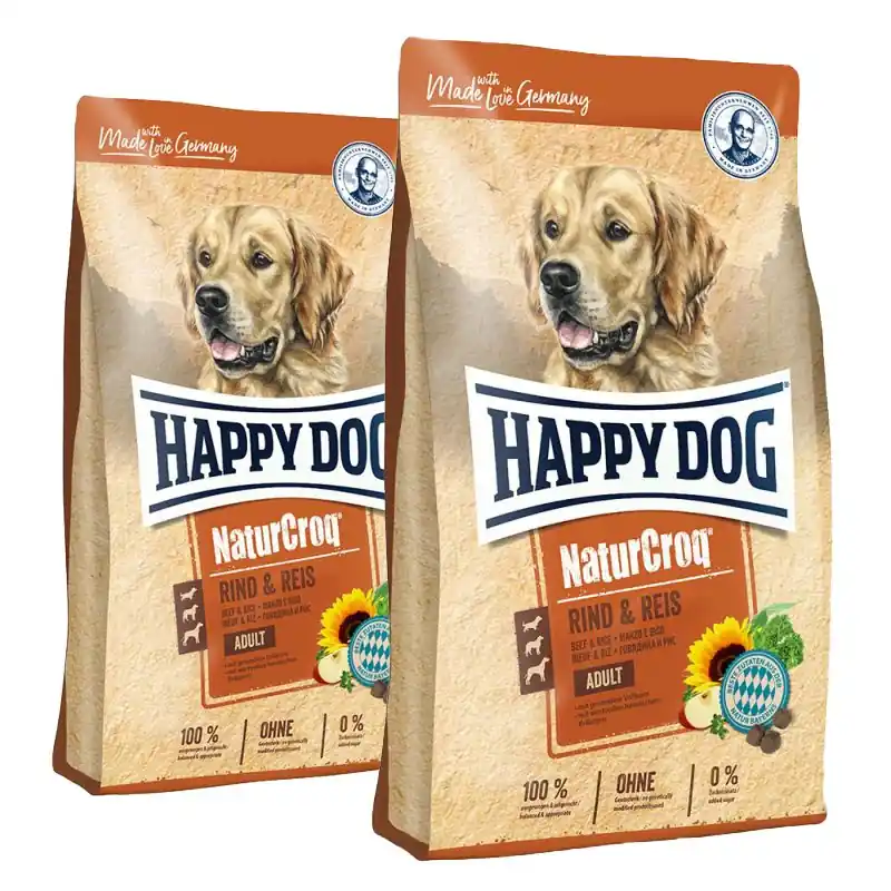HAPPY DOG NaturCroq hovězí s rýží 2 x 15 kg Výhodná Nabídka