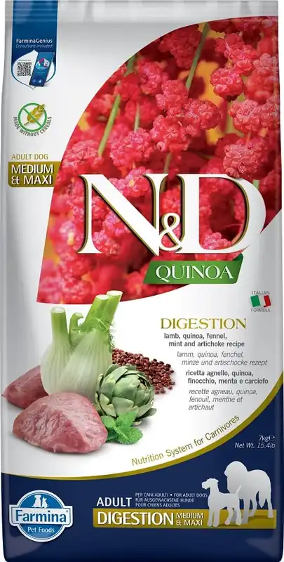 N&D Quinoa Dog Adult Medium&Maxi Digestion Lamb & Fennel 7 kg Víkendová Akce