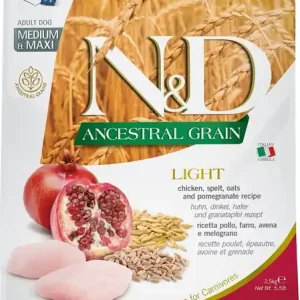 Značkový N&D Low Grain Adult Light M/L Chicken & Pomegranate 2,5 kg
