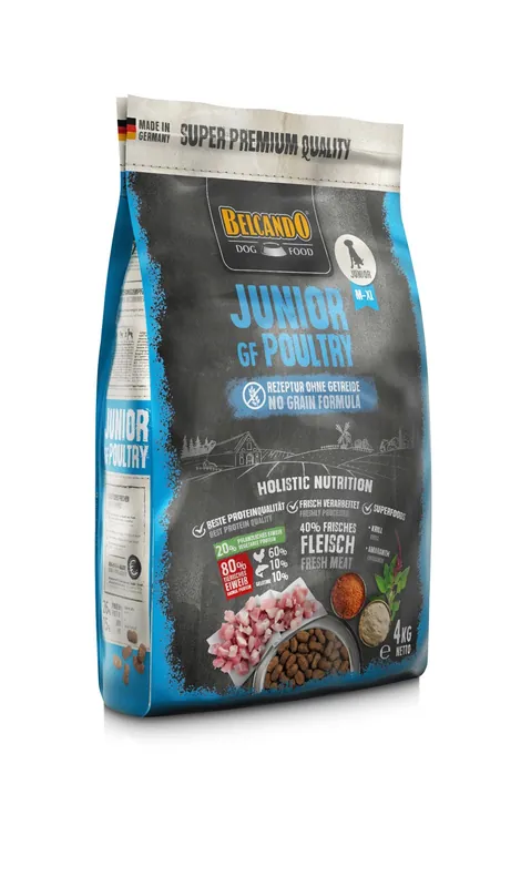 Aktuální BELCANDO Finest GrainFree Junior Poultry 4 kg granule pro štěňata středních a velkých plemen