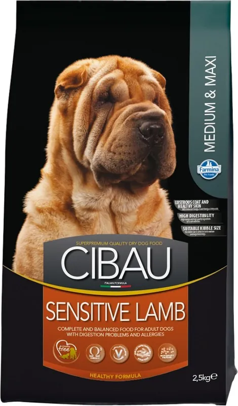 Víkendová Akce FARMINA Cibau Sensitive Lamb MEDIUM/MAXI krmivo pro psy s citlivým zažíváním s jehněčím masem 2,5 kg