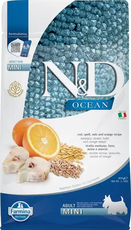 N&D Ocean Low Grain Adult Mini Codfish & Orange 800g Přímo Od Výrobce