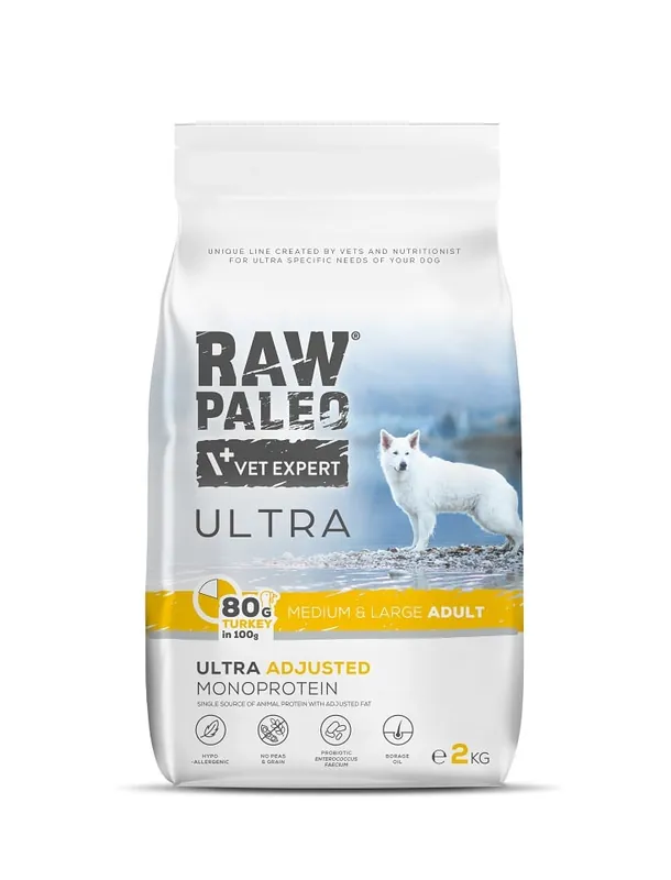 RAW PALEO Ultra Turkey Medium&Large Adult 2kg Kup Teď