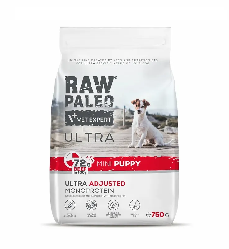 RAW PALEO Ultra Beef Mini Puppy 750g Novinka
