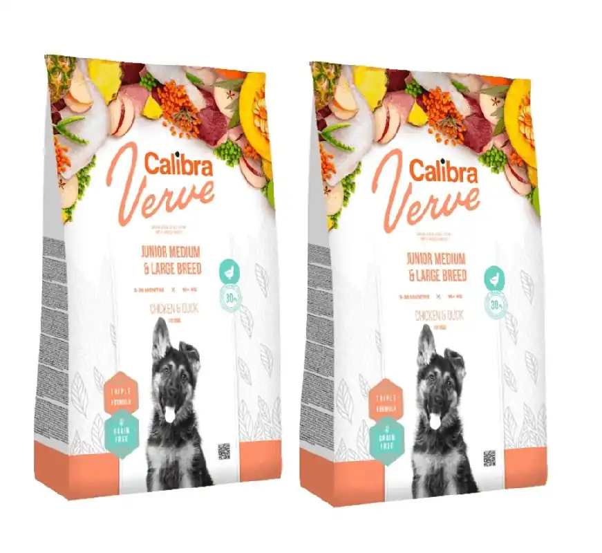 Aktuální CALIBRA Dog Verve GF Junior Medium Large Chicken&Duck 2 x 12 kg
