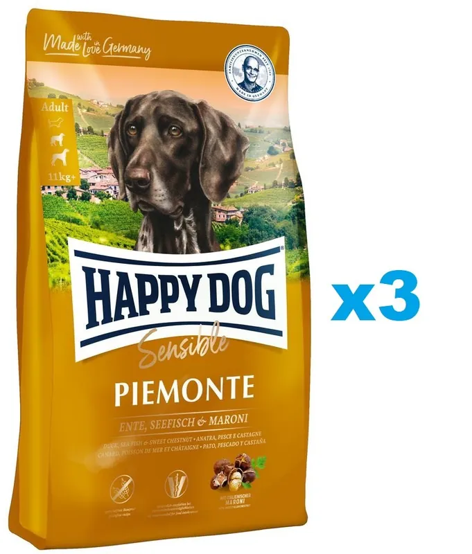 HAPPY DOG Sensible Supreme piemonte 3 x 10 kg Ověřený