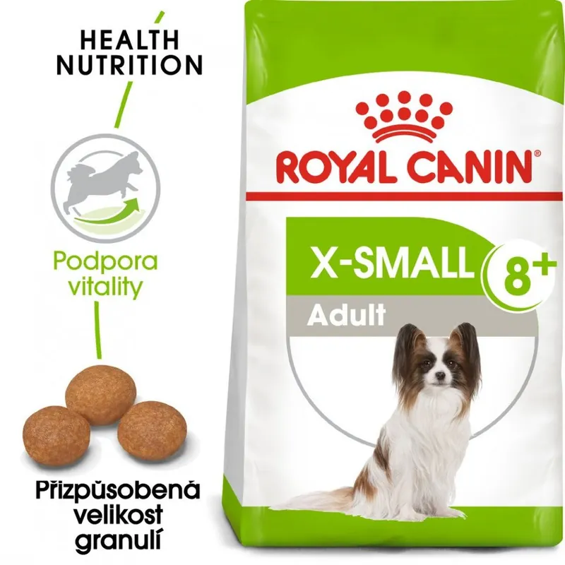Vysoce Kvalitní ROYAL CANIN X-Small Adult 8+ 500g granule pro stárnoucí trpasličí psy