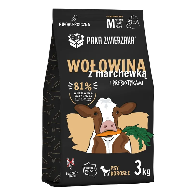 Omezená Nabídka PAKA ZWIERZAKA Seventh Heaven Suché krmivo Hovězí s mrkví M 3kg