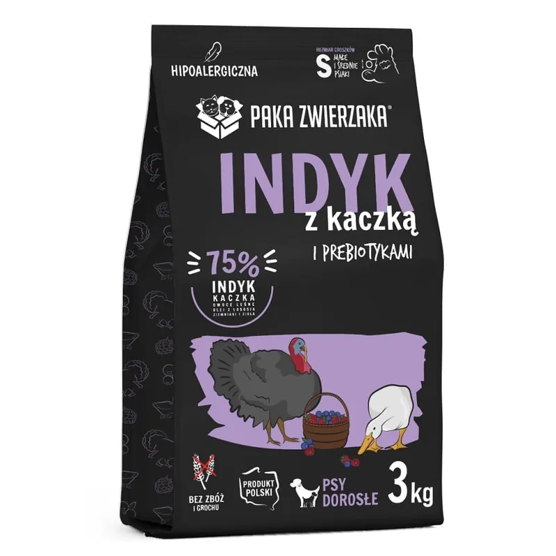 Poslední Šance PAKA ZWIERZAKA Seventh Heaven Suché krmivo Krůta s kachnou S 3kg