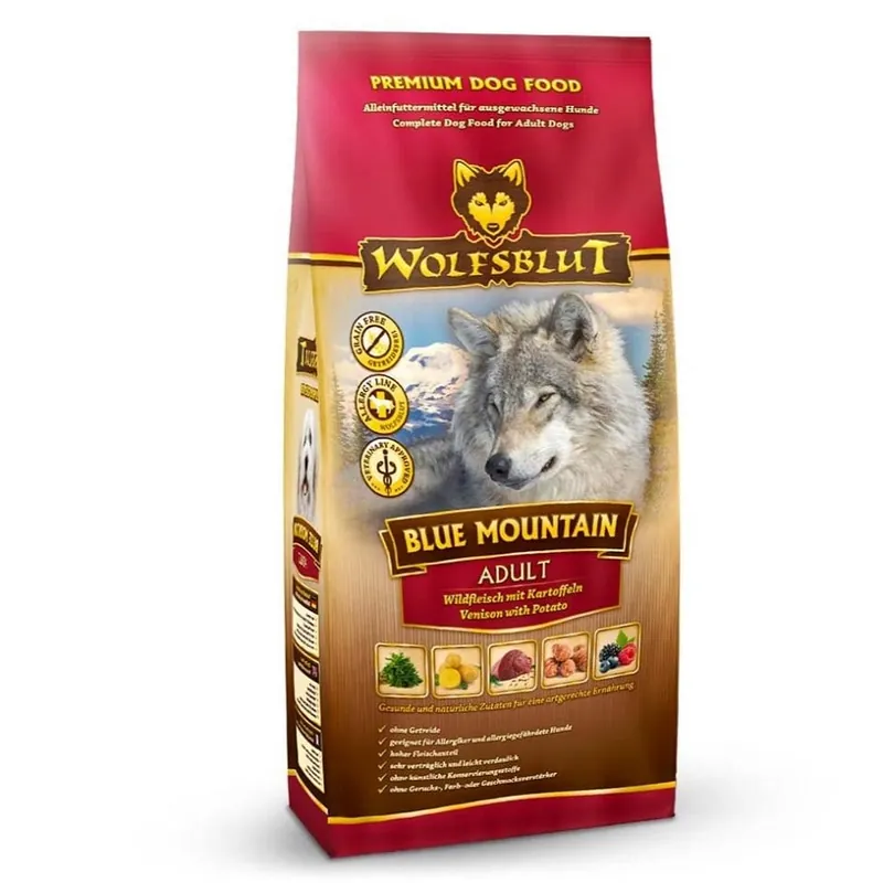 WOLFSBLUT Adult Blue Mountain suché krmivo pro psy se zvěřinou a králíkem 12,5 kg Nejprodávanější