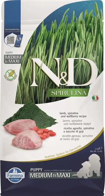 N&D Spirulina Dog Puppy Medium&Maxi Lamb & Wolfberry 2 kg Cenově Výhodný