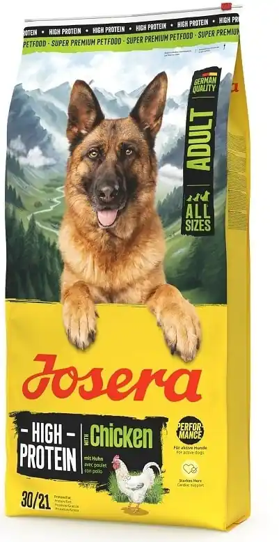 Dokud Zásoby Vydrží JOSERA High Protein Adult Chicken 12,5kg vysoce energetické krmivo pro sportovní a chovné psy