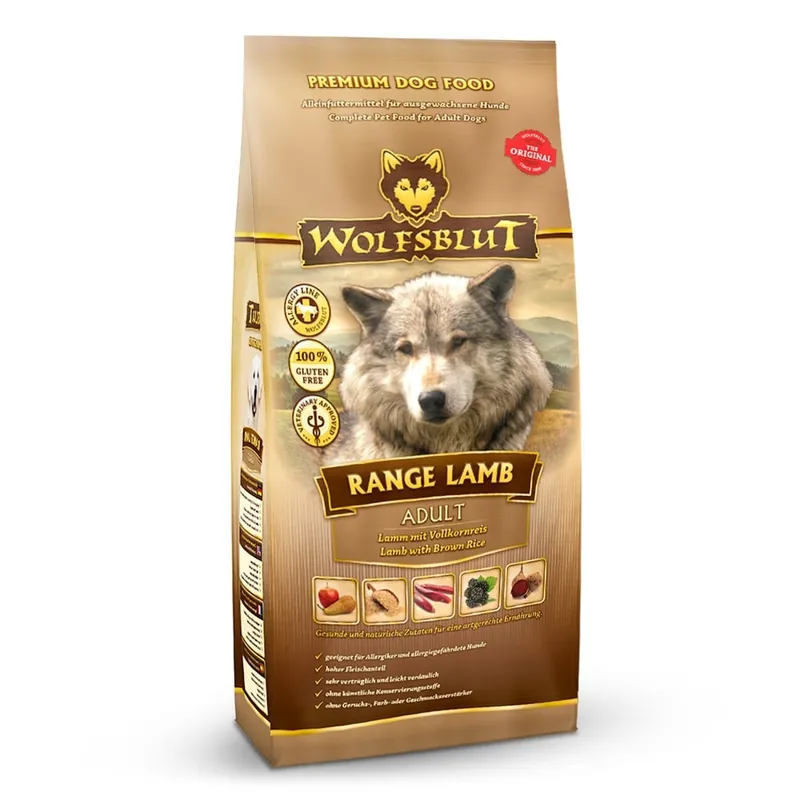 Pouze Dnes WOLFSBLUT Range Lamb Adult suché krmivo pro psy s jehněčím masem a hnědou rýží 12,5 kg