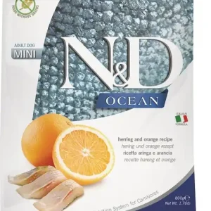 Cenová Bomba FARMINA N&D Ocean canine Herring & Orange Adult Mini pro dospělé psy malých plemen 800 g