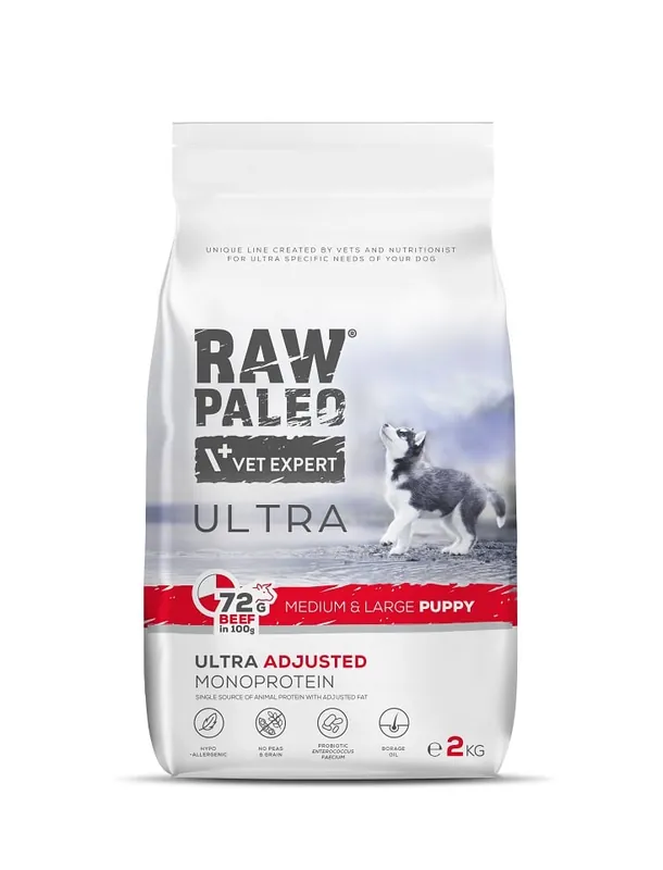 Novinka RAW PALEO Ultra Beef Medium&Large Puppy 2kg