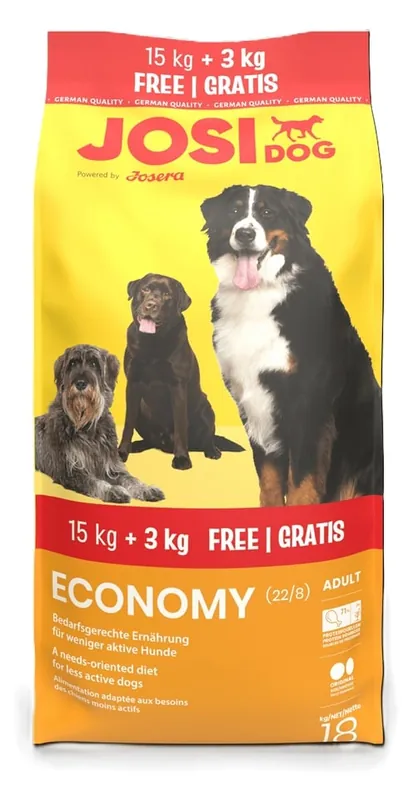 JOSERA JosiDog Economy pro psy s normální aktivitou 15kg + 3kg zdarma Akce