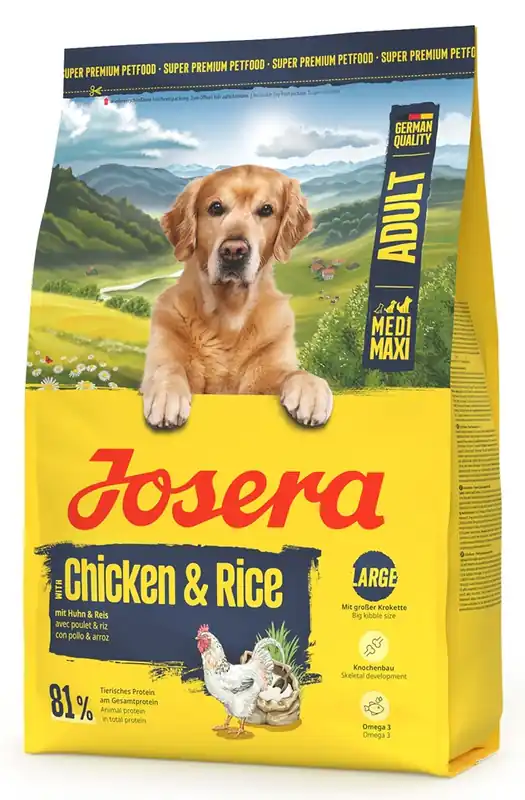 Jen Po Omezenou Doba JOSERA Chicken with Rice Adult 3kg snadno stravitelné krmivo pro střední a velké plemena