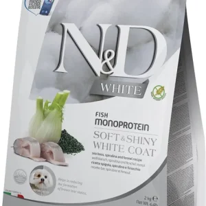 Zlevněný FARMINA N&D White Dog Puppy Medium Maxi Sea Bass, Spirulina, Fennel 2 kg