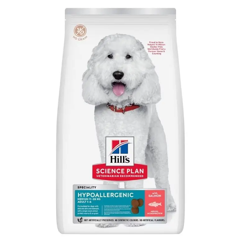 HILL‘S Science Plan Canine Adult Medium Hypoallergenic Salmon 6 kg pro dospělé psy středních plemen s lososem Nejlepší Volba