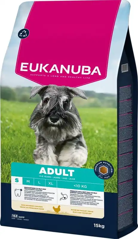 Sleva EUKANUBA Adult Small Breeds Chicken 15 kg krmivo pro psy malých plemen bohaté na čerstvé kuřecí maso