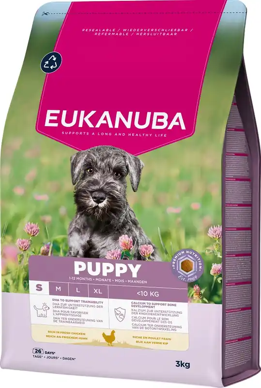 EUKANUBA Puppy Small Breeds Chicken 3 kg krmivo pro štěňata malých plemen bohaté na čerstvé kuřecí maso Top Prodej