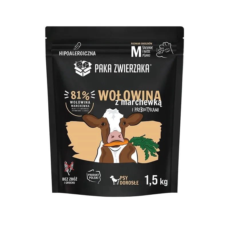PAKA ZWIERZAKA Seventh Heaven Suché krmivo Hovězí s mrkví M 1,5 kg Ověřený