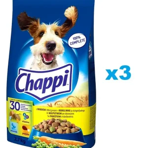 Kup Teď CHAPPI 3x2,7 kg - suché krmivo pro psy s drůbeží a zeleninou