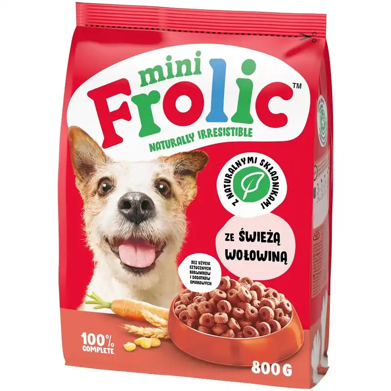 FROLIC Mini Naturally Irresistible 800 g poloměkké krmivo pro psy malých plemen s čerstvým hovězím masem Výprodej