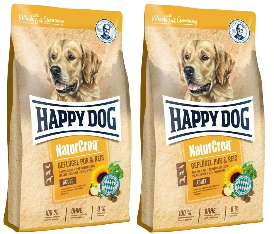 HAPPY DOG NaturCroq Geflügel Pur & Reis 2 x 4kg Dokud Zásoby Vydrží