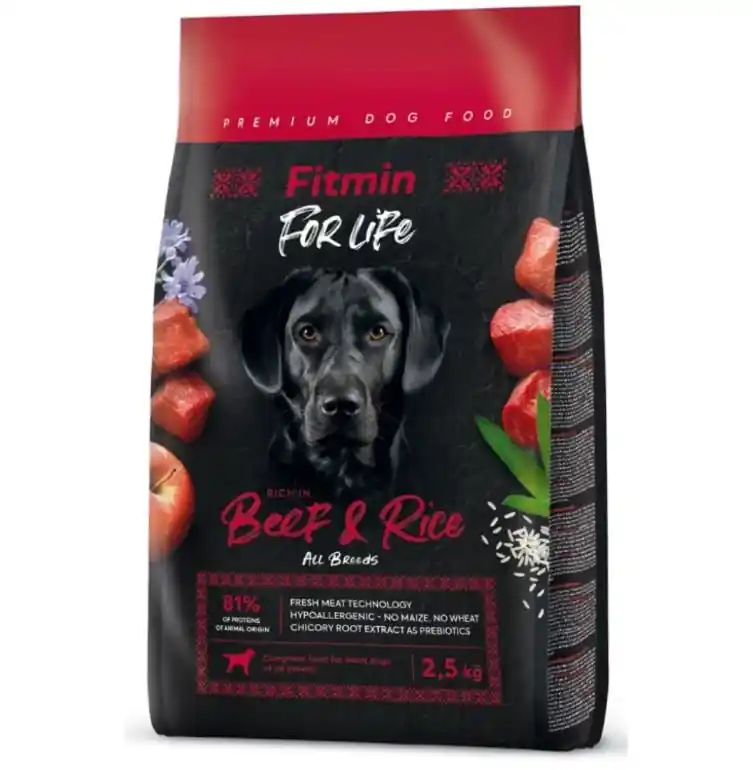 FITMIN Dog For Life Adult Beef Rice 2,5 kg Přímo Od Výrobce