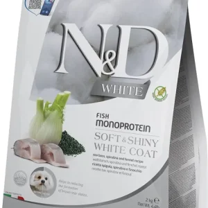 Sleva FARMINA N&D White Dog Adult Medium Maxi Sea Bass, Spirulina, Fennel 2 kg
