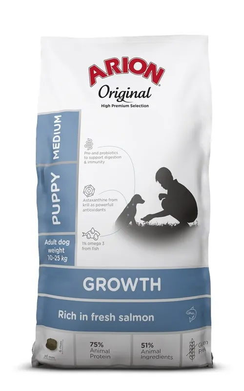 ARION Original Growth Puppy Medium Salmon Rice 2 kg Aktuální