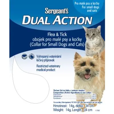 Přímo Od Výrobce Sergeants Dual Action Flea & Tick obojek pro malé psy a kočky - 34cm