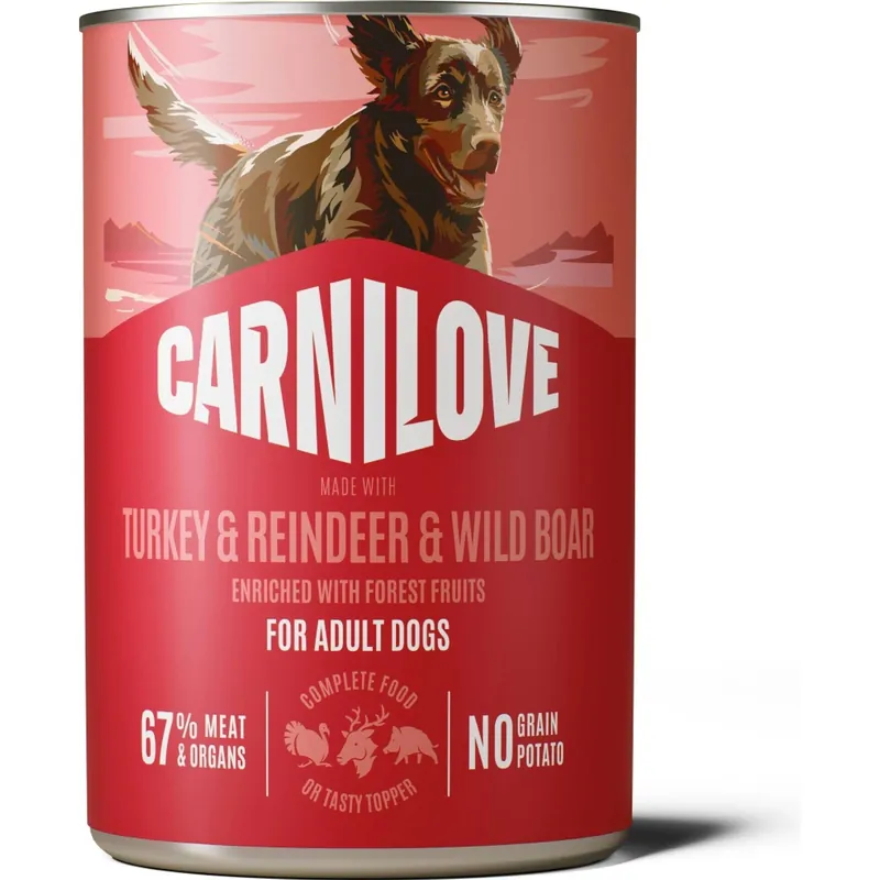 Novinka Carnilove Dog Can Paté Made with Turkey & Reindeer & Wildboar 400 g