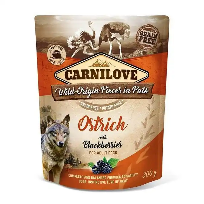 Nejlepší Cena Carnilove Dog Pouch Paté Ostrich & Blackberries 300g