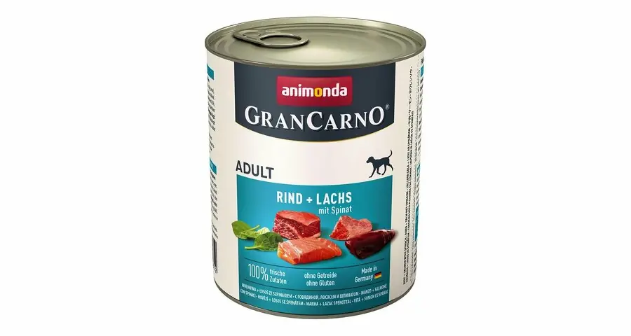 Sleva GRANCARNO Adult – losos + špenát 800g