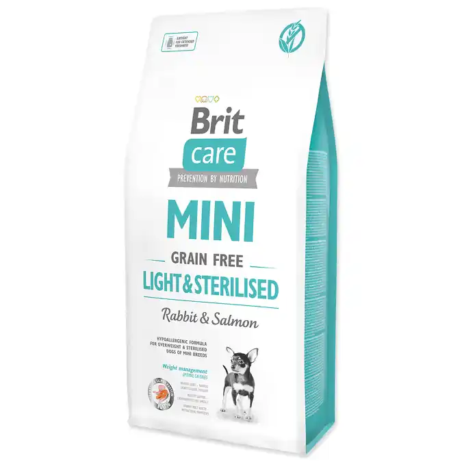 Brit Care Mini Grain-free Light & Sterilised Rabbit & Salmon 7 kg Sezónní Sleva