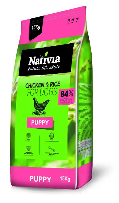 Nativia Puppy Chicken & Rice 15 kg Nejlepší Volba