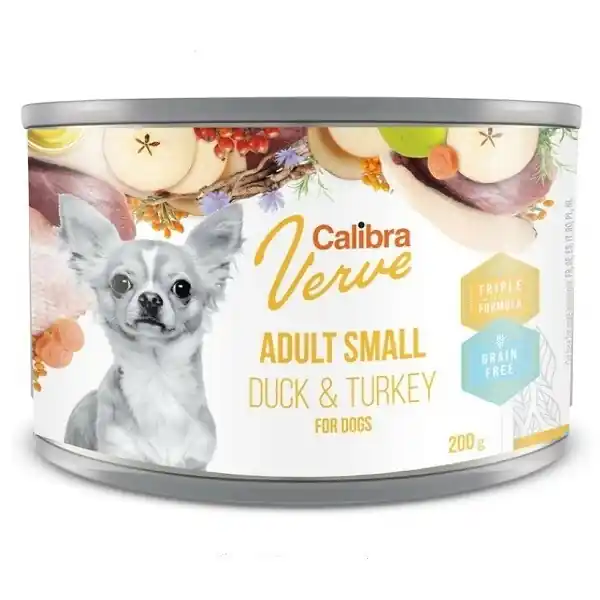 Nakupujte Hned Calibra Dog Verve konz.GF Adult Small Duck&Turkey 200g