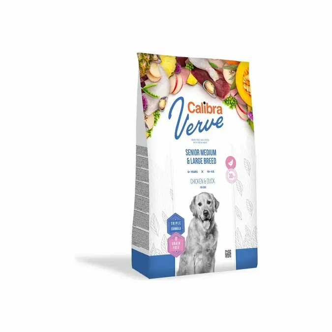 Calibra Dog Verve GF Senior M&L Chicken & Duck 12kg Nová Kolekce