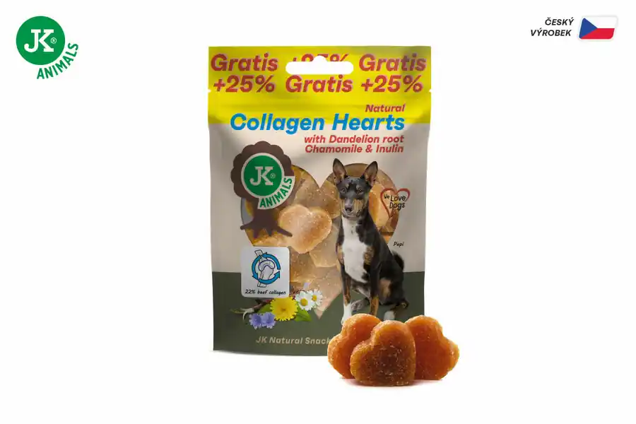 Animals Kolagenová srdíčka s kořenem pampelišky, heřmánkem a inulinem, +25 % Gratis, 100 g Nejprodávanější
