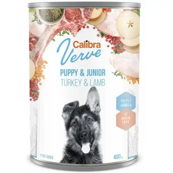 Akční Nabídka Calibra Dog Verve konz.GF Junior Turkey&Lamb 400g