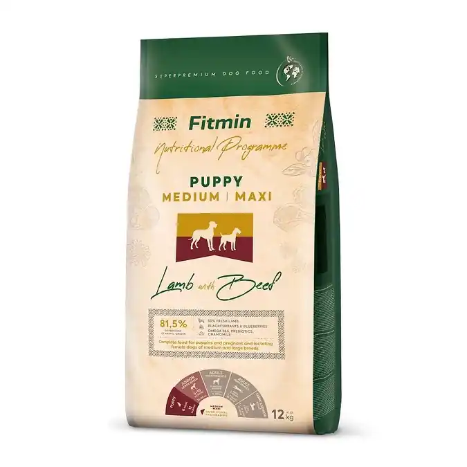 Must-Have Fitmin Puppy Medium Maxi Lamb & Beef 12 kg