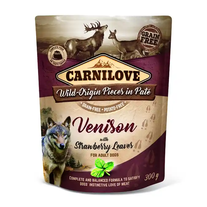 Carnilove Paté Venison with Strawberry Leaves 300 g Poslední Šance