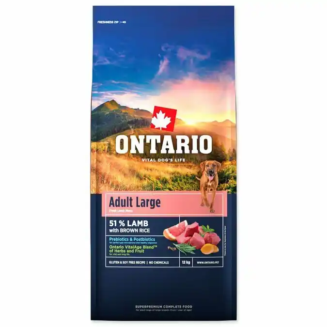 Ontario Adult Large Lamb & Brown Rice 20 kg Finální Výprodej