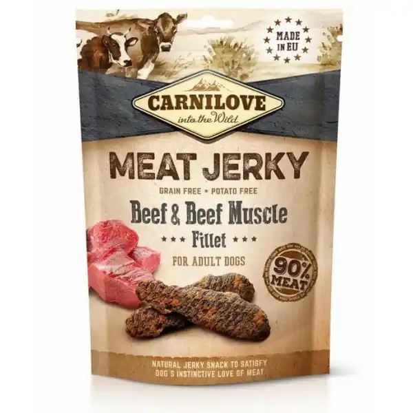 Cenově Výhodný Carnilove Dog Jerky Beef with Beef Muscle Fillet 100g