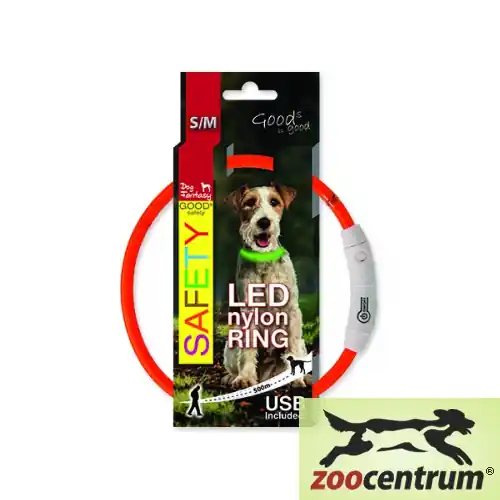 Must-Have Obojek DOG FANTASY LED nylonový oranžový S/M (1ks)