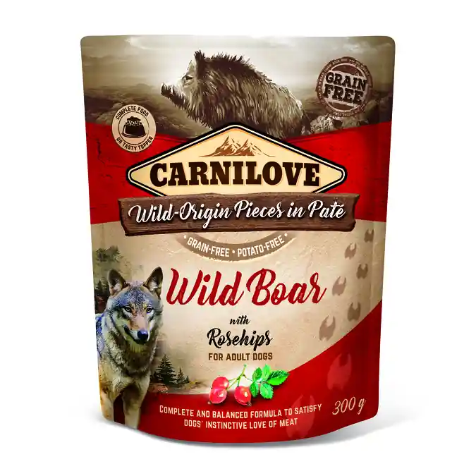 Koupit Online Carnilove Dog Pouch Paté Wild Boar & Rosehips 300g